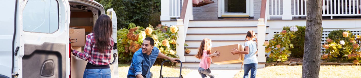 family moving into their new house